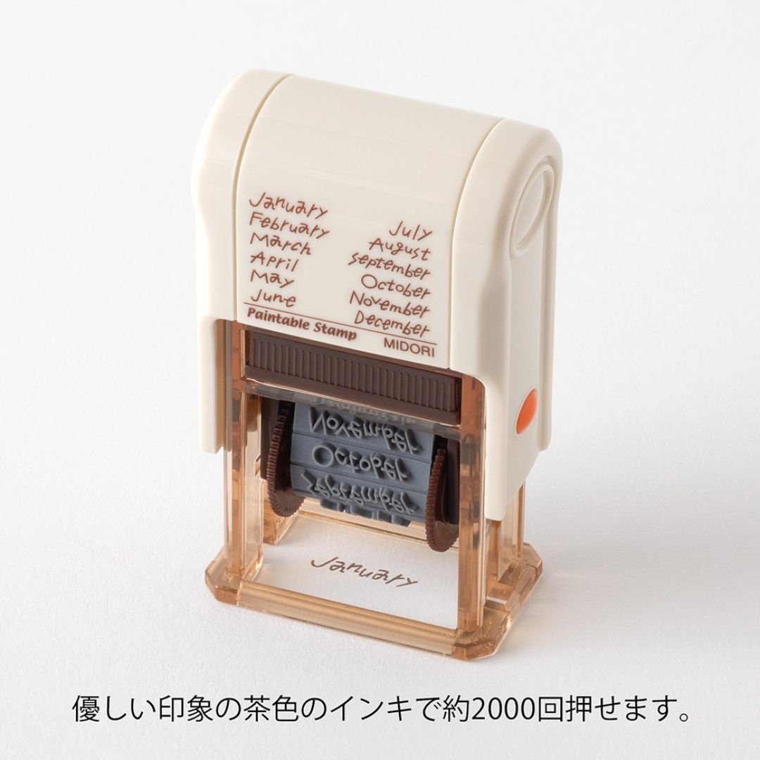 Midori Paintable Rotating Stamp Soft Colour - 12 Months - Midori