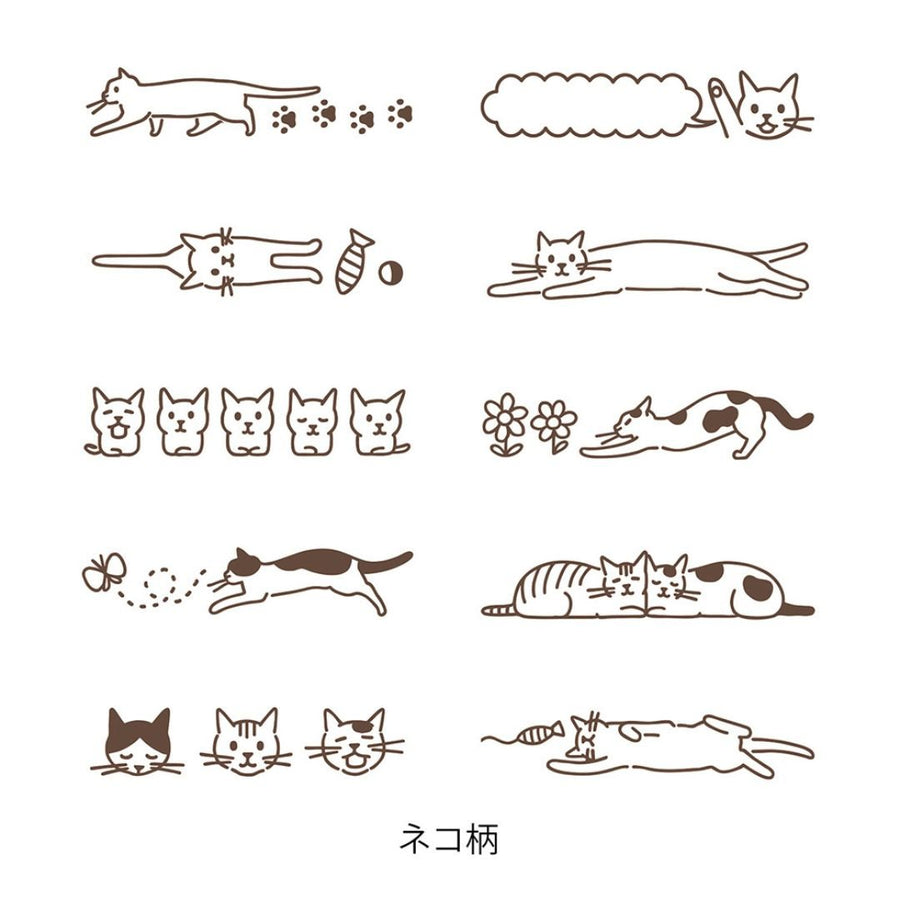 Midori Paintable Rotating Stamp Soft Colour - Cat - Midori