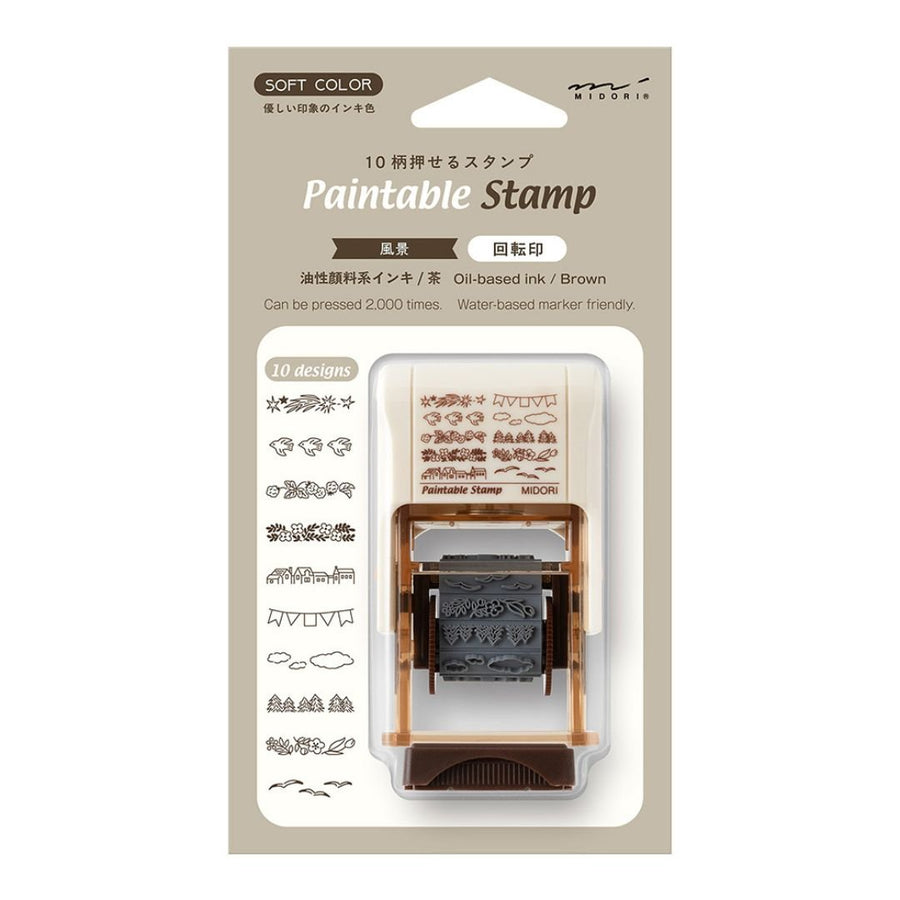 Midori Paintable Rotating Stamp Soft Colour - Landscape - Midori