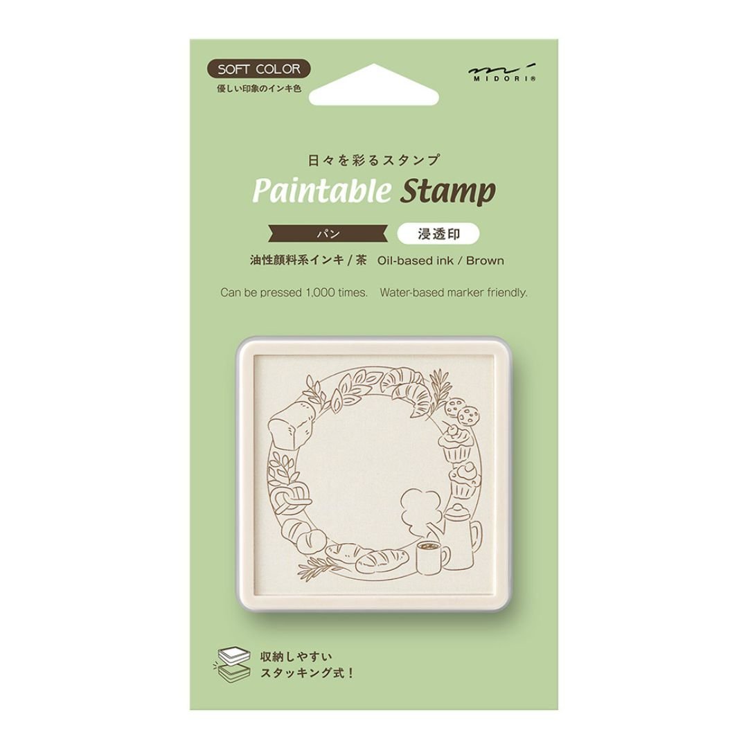Midori Paintable Stamp Pre-Inked Soft Colour - Bread - Midori