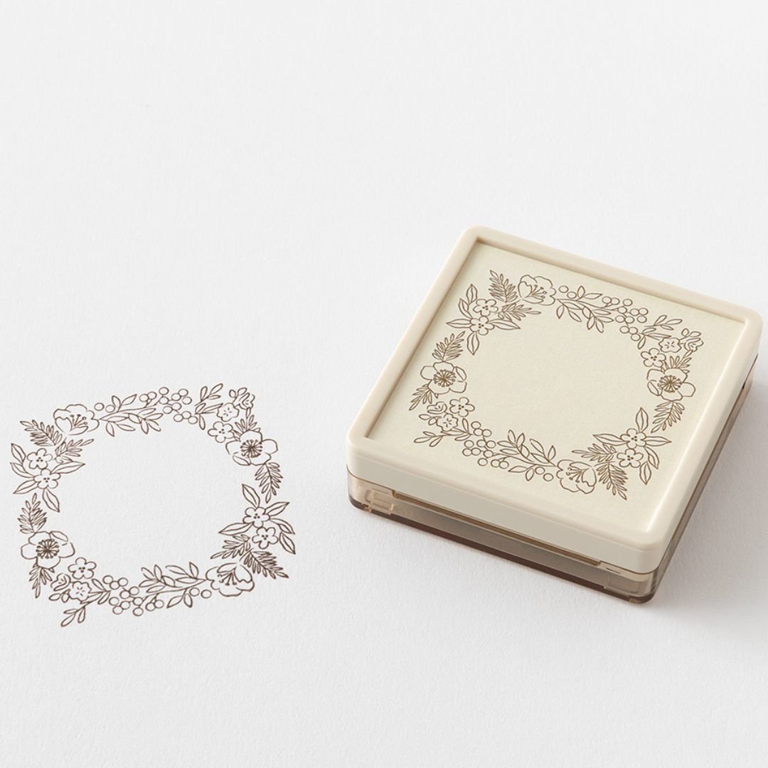 Midori Paintable Stamp Pre-Inked Soft Colour - Floral Decoration - Midori