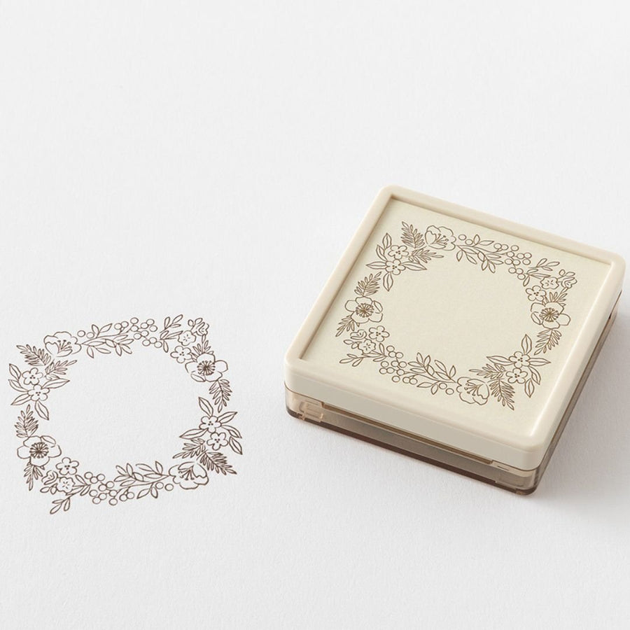 Midori Paintable Stamp Pre-Inked Soft Colour - Floral Decoration - Midori