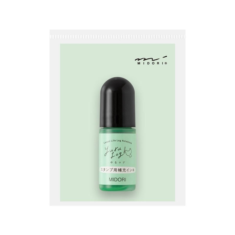 Midori Yuru Log Paintable Stamp Ink Refills - Green