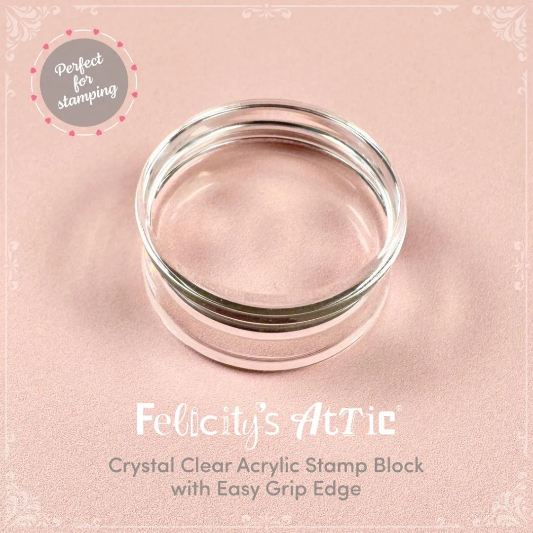 Mini Acrylic Stamp Block Round - Felicity's Attic - Felicity's Attic