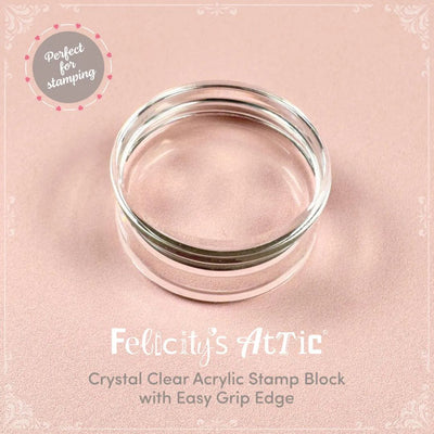 Mini Acrylic Stamp Block Round - Felicity's Attic - Felicity's Attic