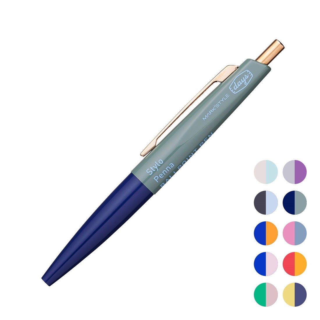 Mini Ballpoint Pen Aterique x Days - Mark's Tokyo - Basil Hazy Pink - Mark's Inc.