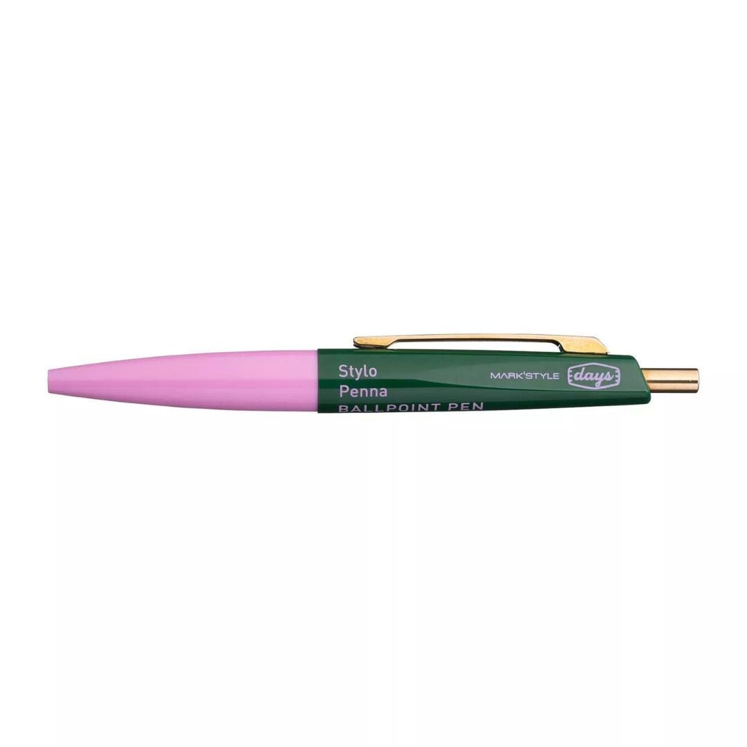 Mini Ballpoint Pen Aterique x Days - Pink Green - Mark's Inc. - Under the Rowan Trees