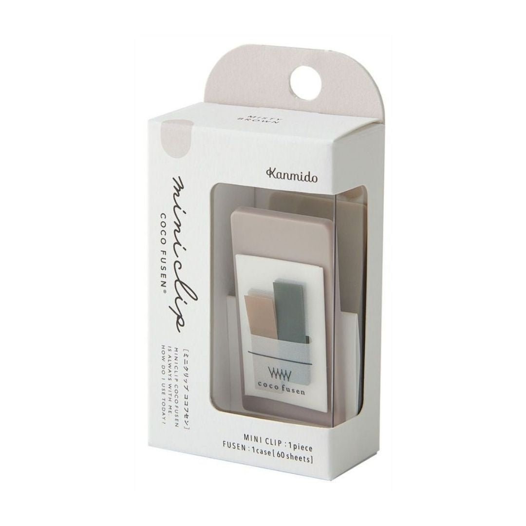 Mini Clip Sticky Notes Coco Fusen - Brown - Kanmido