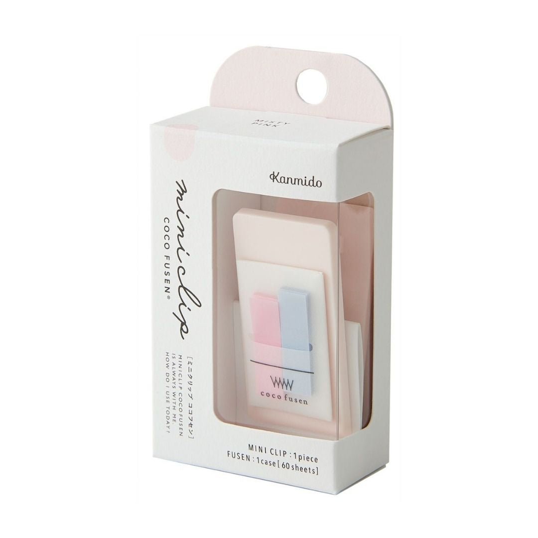 Mini Clip Sticky Notes Coco Fusen - Pink - Kanmido