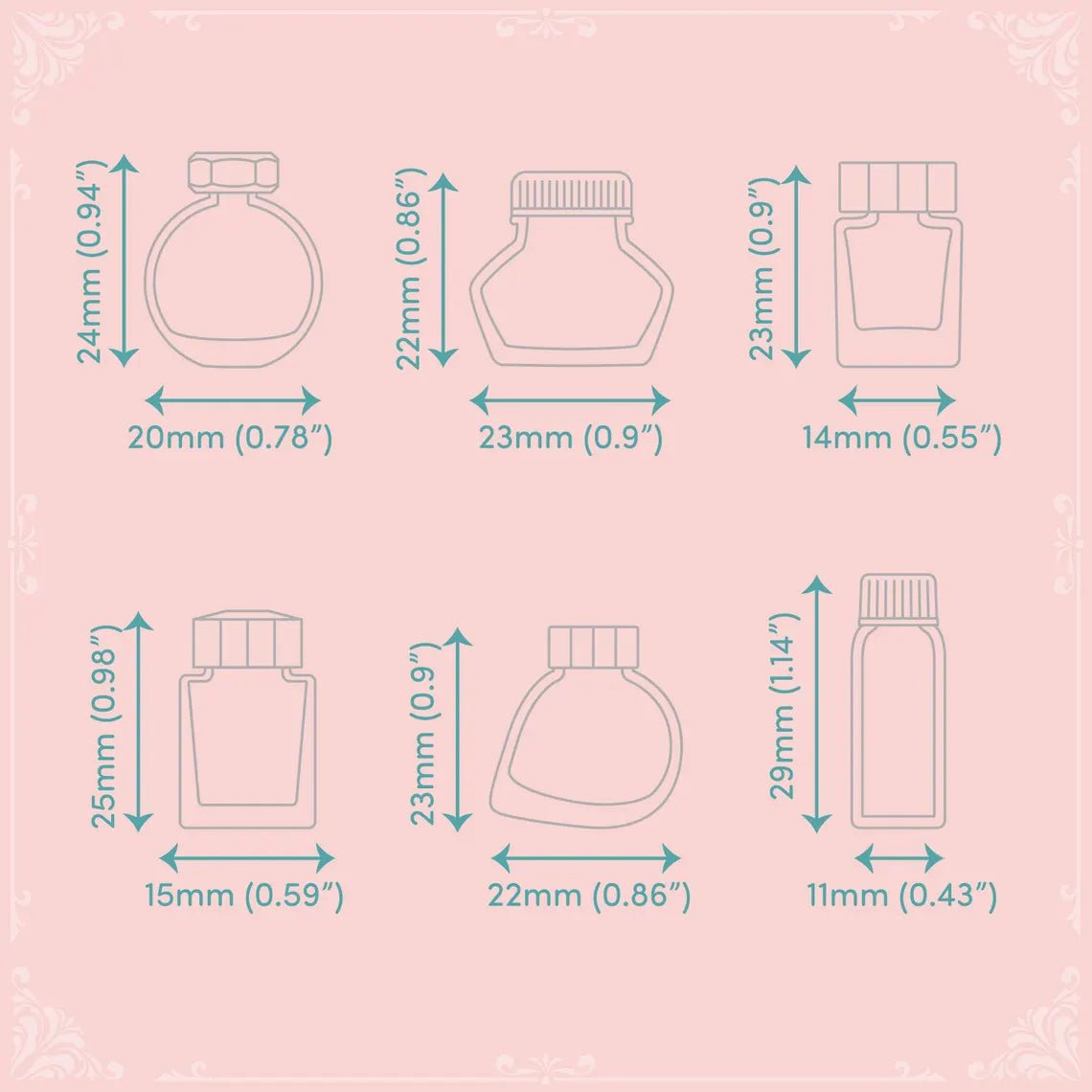 Mini Ink Bottle Stamp Set 1 - Felicity's Attic