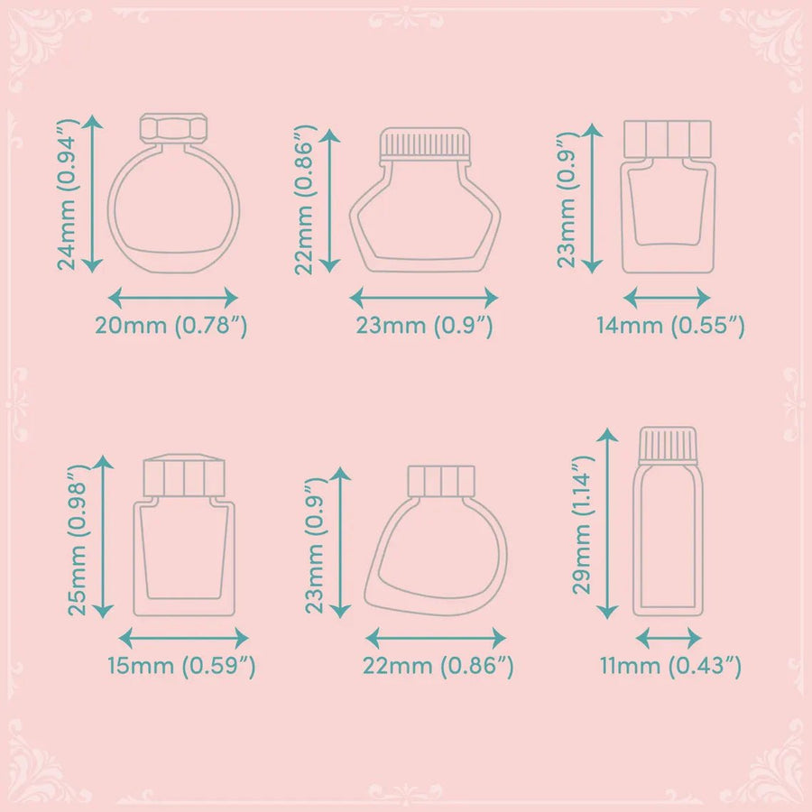 Mini Ink Bottle Stamp Set 1 - Felicity's Attic