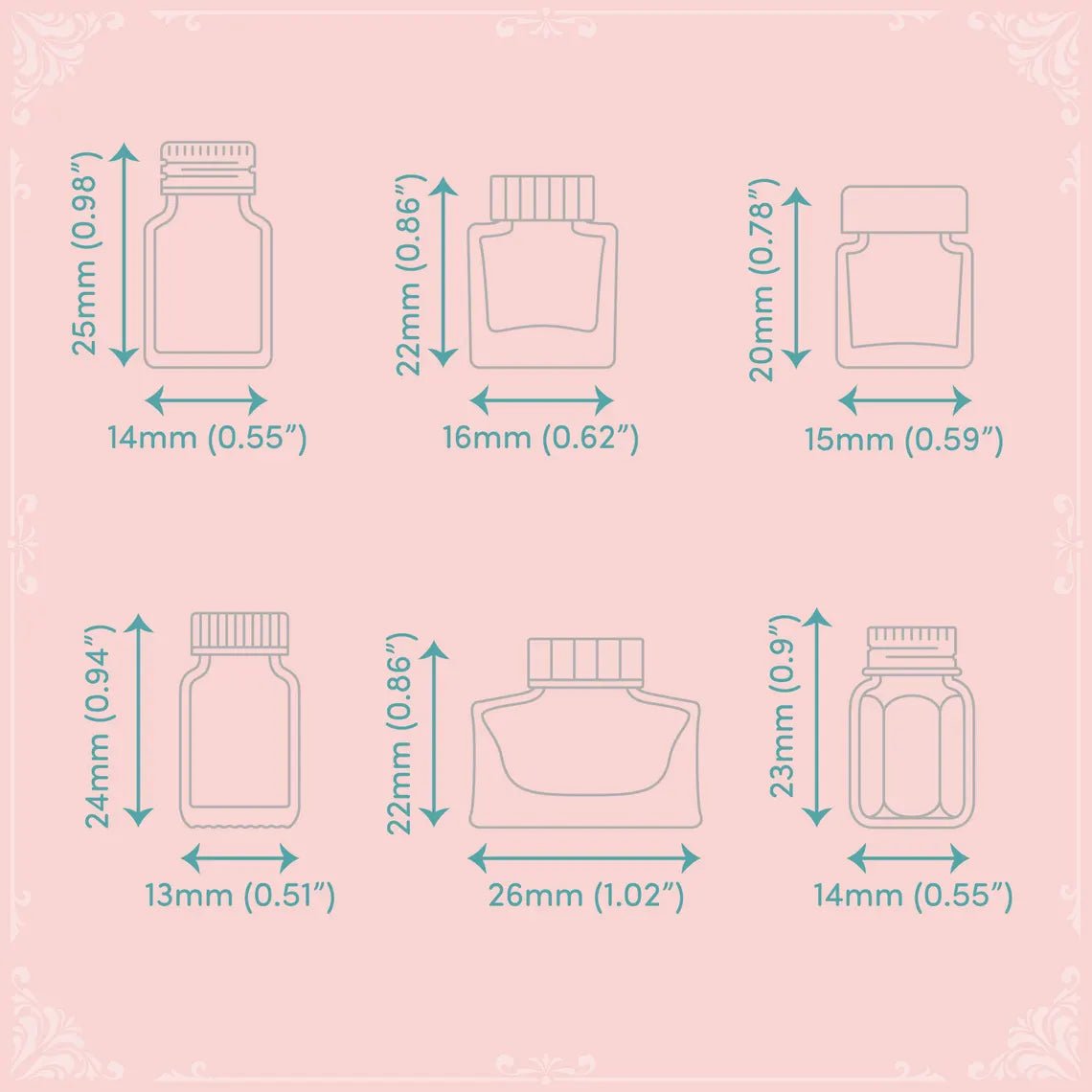 Mini Ink Bottle Stamp Set 1 - Felicity's Attic