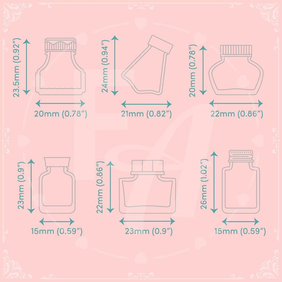 Mini Ink Bottle Stamp Set 2 - Felicity's Attic - Felicity's Attic