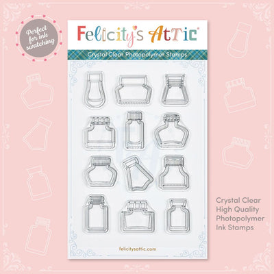 Mini Ink Bottle Stamp Set 2 - Felicity's Attic - Felicity's Attic