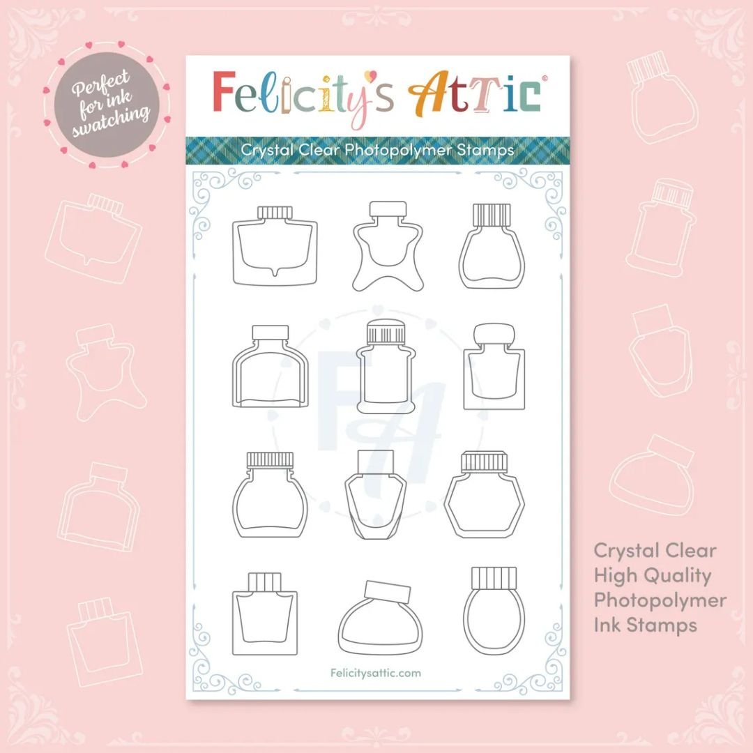 Mini Ink Bottle Stamp Set 3 - Felicity's Attic - Felicity's Attic