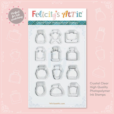 Mini Ink Bottle Stamp Set 3 - Felicity's Attic - Felicity's Attic
