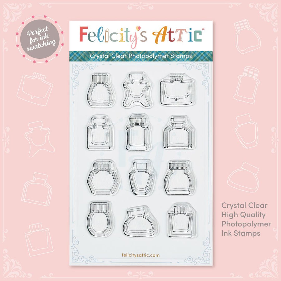 Mini Ink Bottle Stamp Set 3 - Felicity's Attic - Felicity's Attic