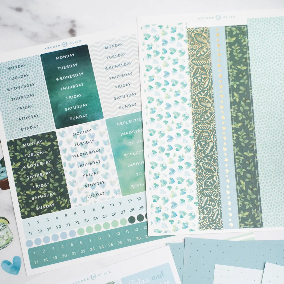 Minty Fresh Monthly Planner Kit Archer & Olive - Archer & Olive