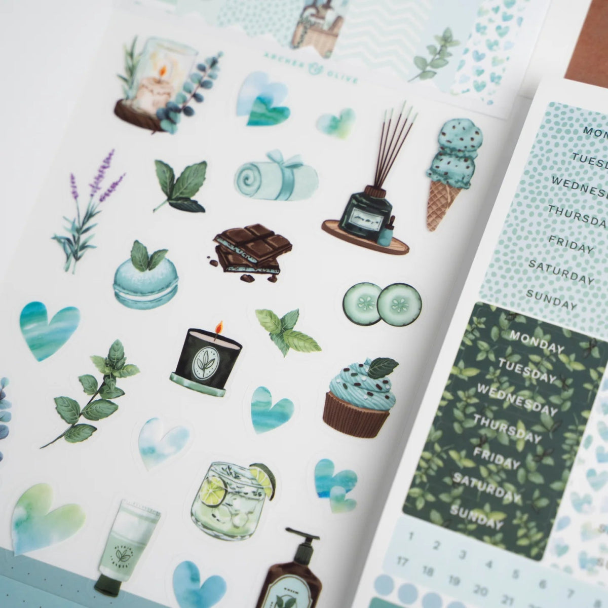 Minty Fresh Monthly Planner Kit Archer & Olive - Archer & Olive
