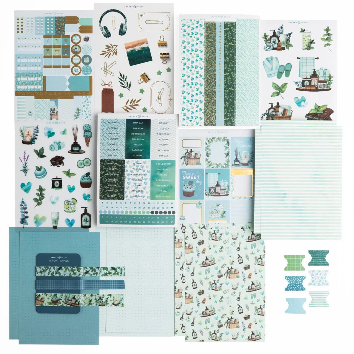 Minty Fresh Monthly Planner Kit Archer & Olive - Archer & Olive