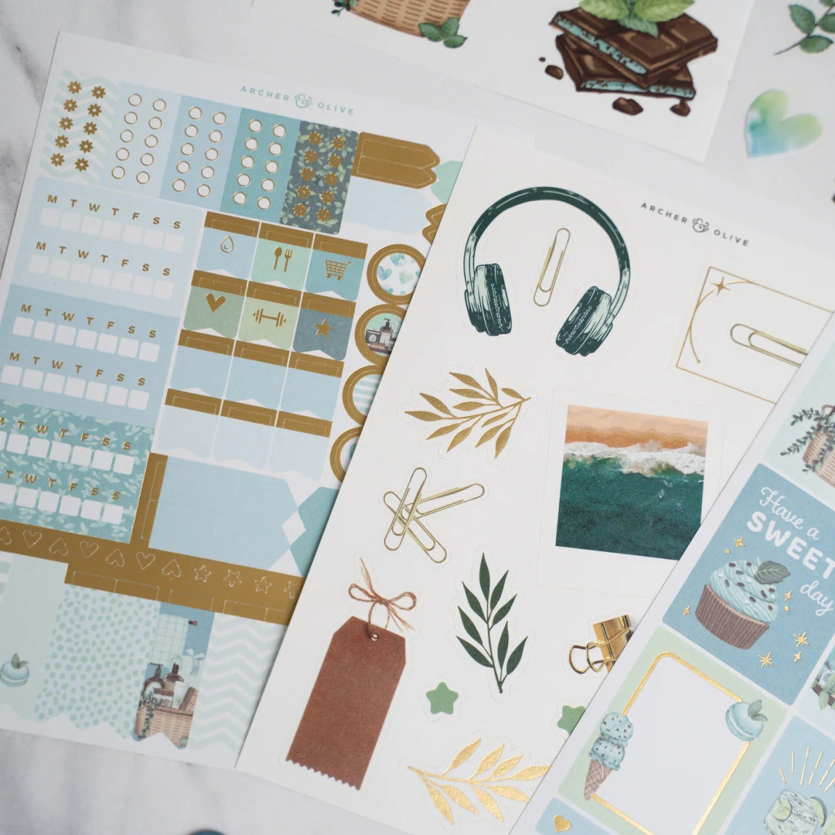 Minty Fresh Monthly Planner Kit Archer & Olive - Archer & Olive