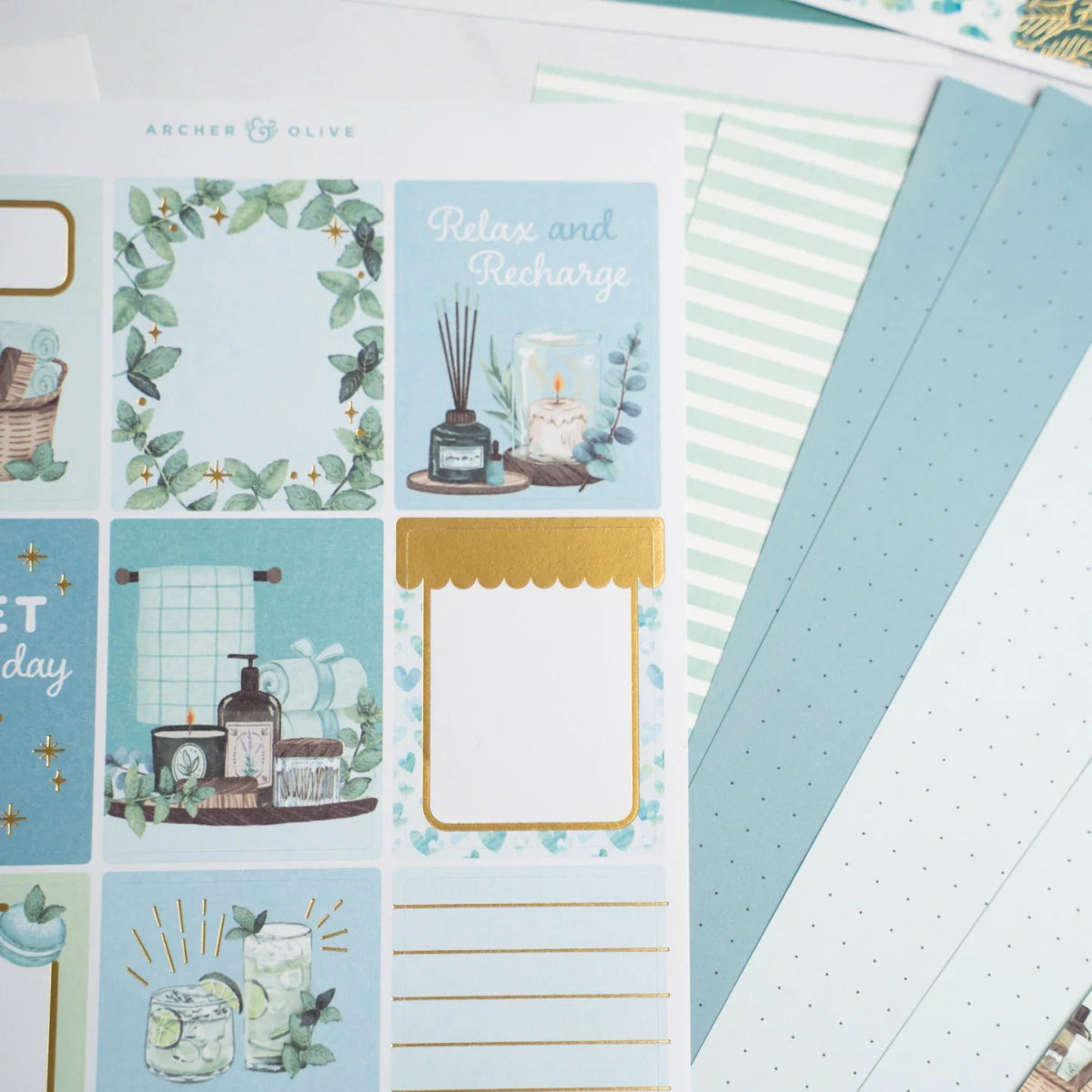 Minty Fresh Monthly Planner Kit Archer & Olive - Archer & Olive