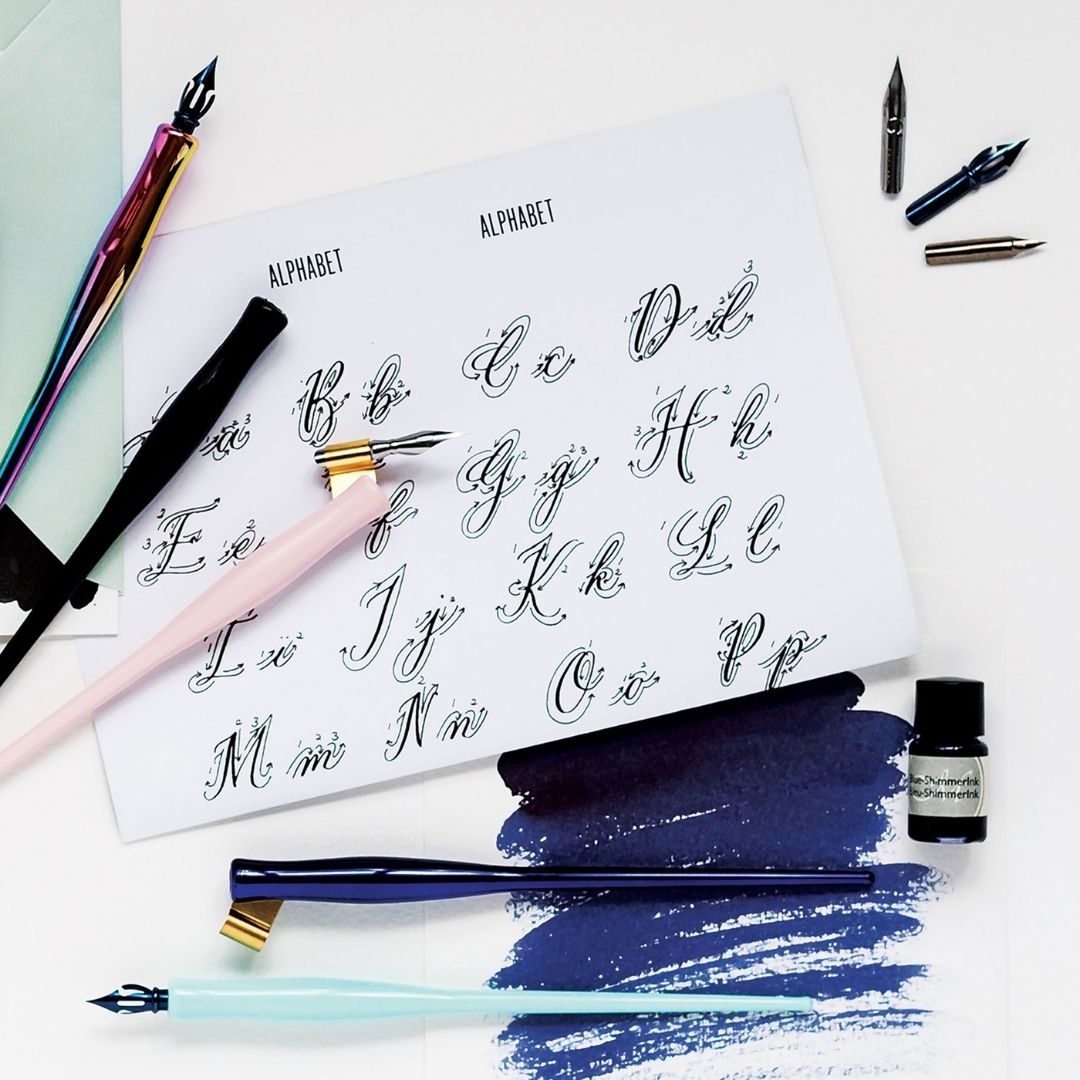 Modern Calligraphy Oblique Dip Pen Gift Set Black - Manuscript