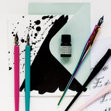 Modern Calligraphy Oblique Dip Pen Gift Set Black - Manuscript