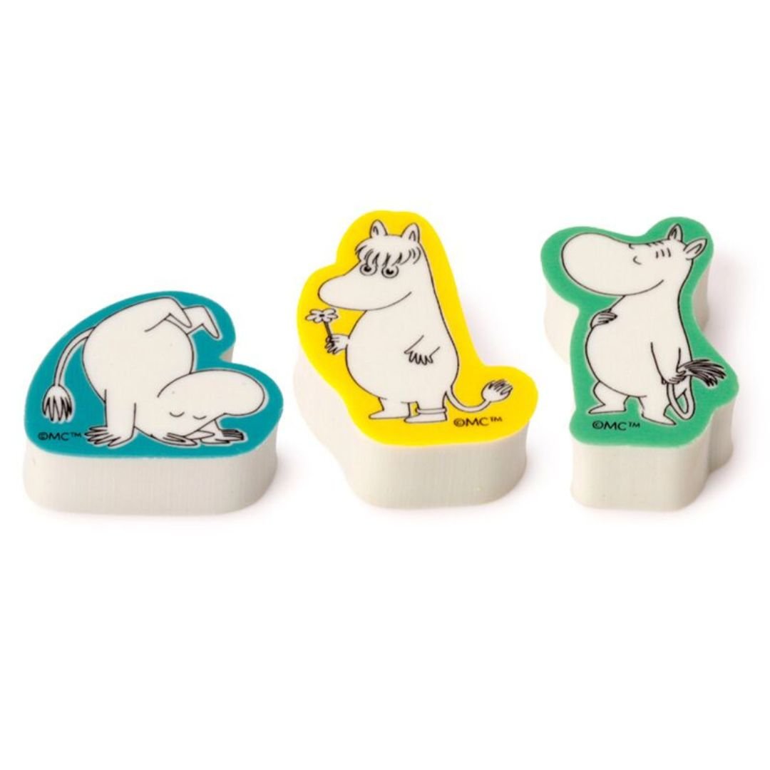 Moomin 3 Piece Shaped Eraser Set - Moomin
