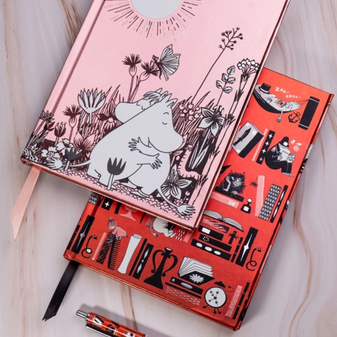 Moomin Bookshelves A5 Lined Journal - Flame Tree