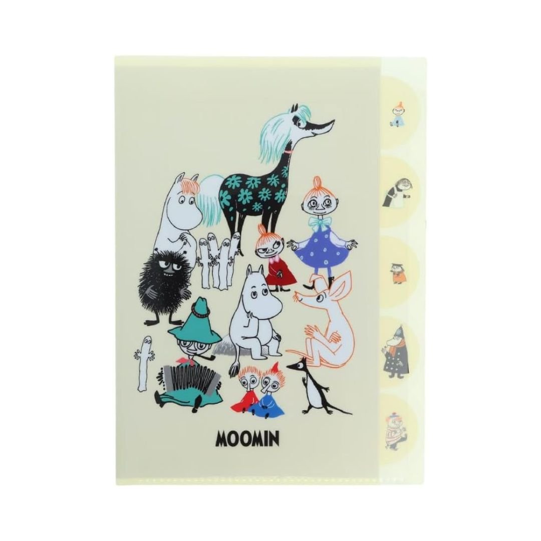 Moomin Friends A4 Clear File with 5 Pockets - Sun-Star