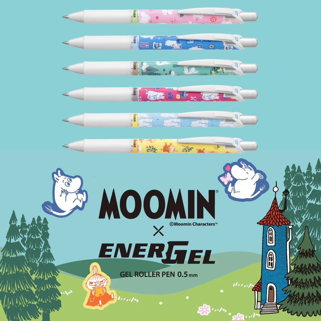 Moomin Pentel Energel 0.7mm Gel Pens - Moomintroll - Pentel