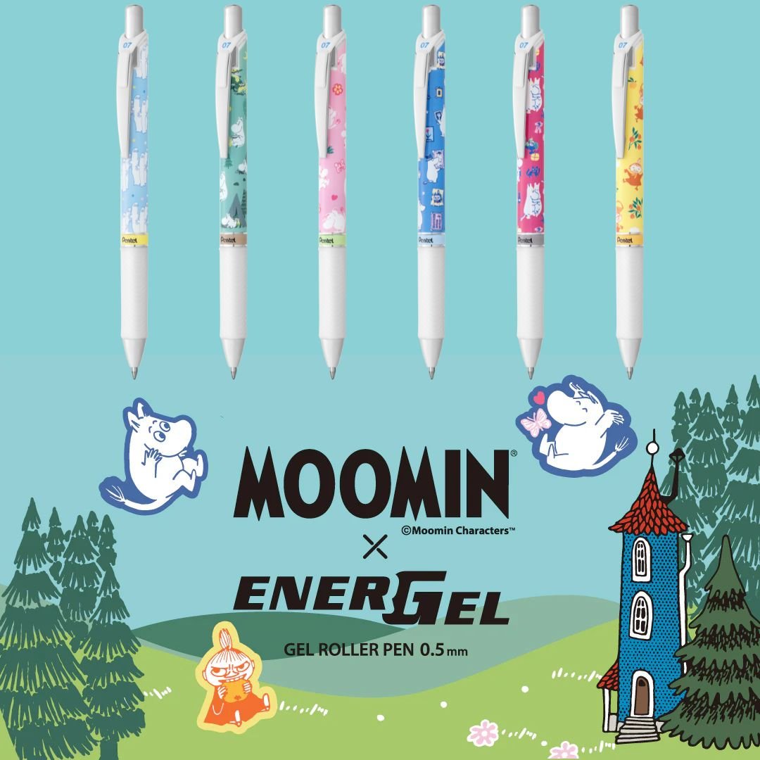 Moomin Pentel Energel 0.7mm Gel Pens - Moomintroll - Pentel
