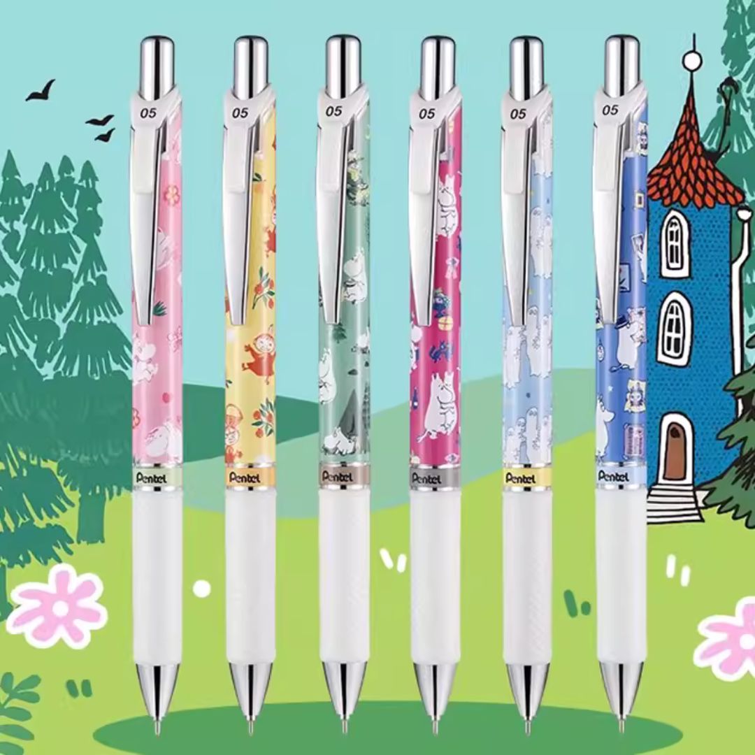 Moomin Pentel Energel 0.7mm Gel Pens - Partying Moomins - Pentel