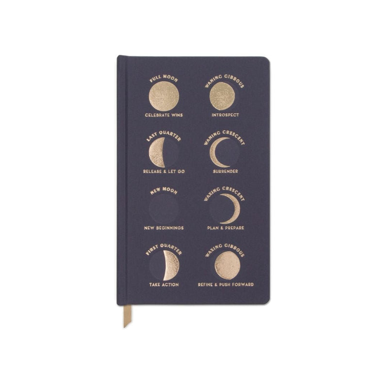 Bookcloth Hardcover Lined Journal-Notebooks-Designworks Collective-Moon Phases