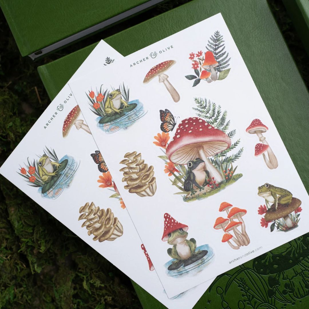 Mushroom Monarch Sticker Set - Archer & Olive - Archer & Olive - Under the Rowan Trees