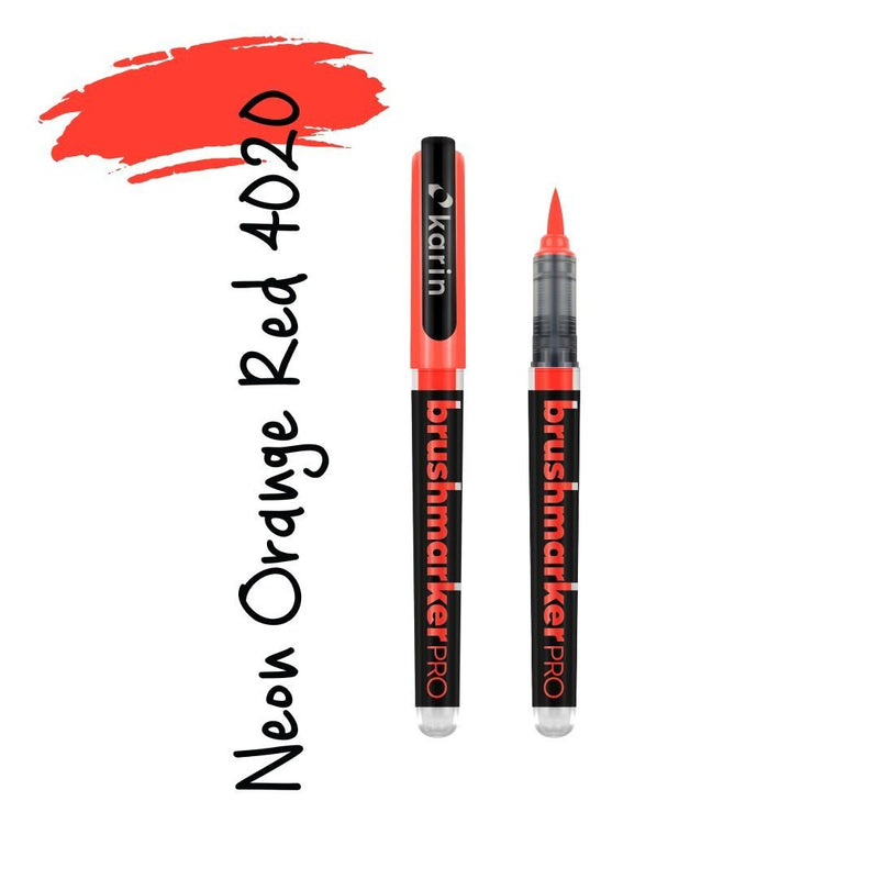 Neon Karin Brushmarker Pro Brush Pens-Pens-Karin-Neon Orange Red
