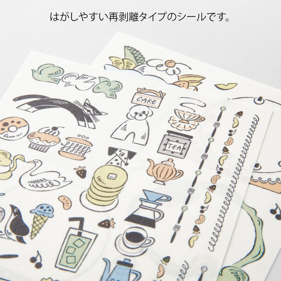 NEW Yuru Log Sticker Sheets x2 - Sweets & Animas - Midori