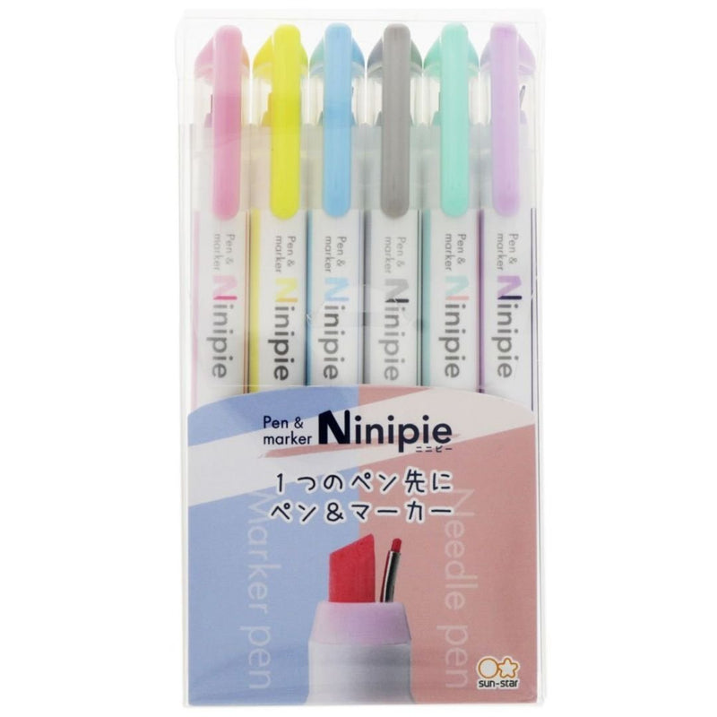 Ninipie 6 Colour Pack-Pens-Sun-Star-Set 1 Packaging