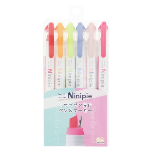 Ninipie 6 Colour Pack-Pens-Sun-Star-Set 2 Packaging