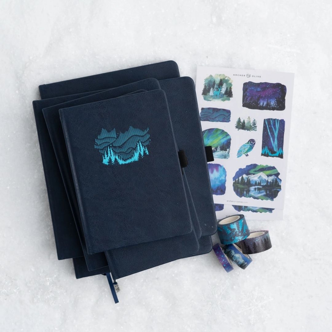 Northern Lights B5 Dotted Journal - Archer & Olive - Under the Rowan Trees