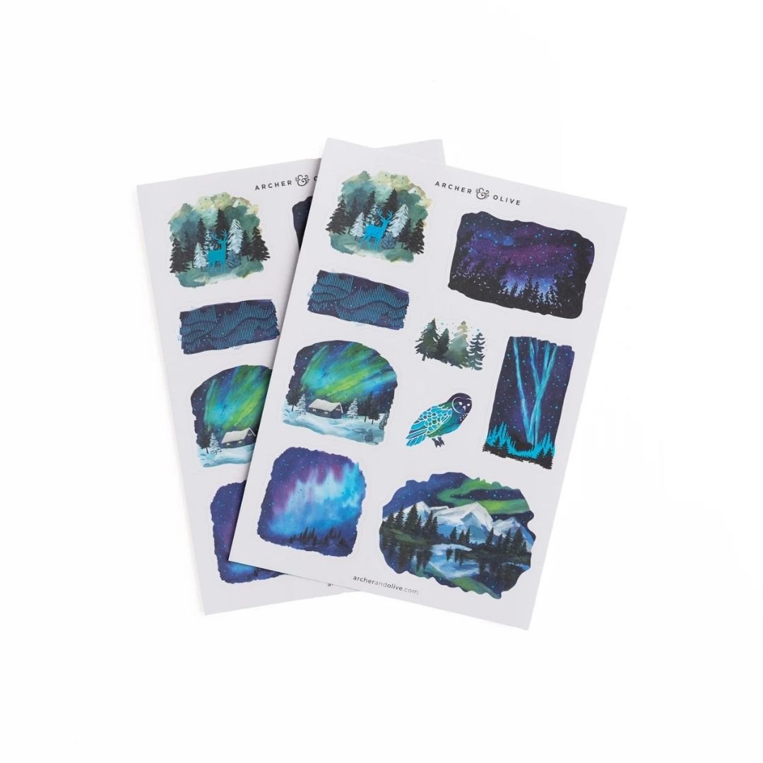 Northern Lights Sticker Set - Archer & Olive - Archer & Olive - Under the Rowan Trees