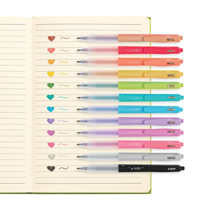 Oh My Glitter! Retractable Gel Pens - Set of 12 - Ooly