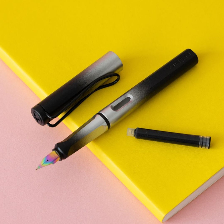Ombre Fountain Pens EF nib and Converter - Black Silver - Under the Rowan Trees
