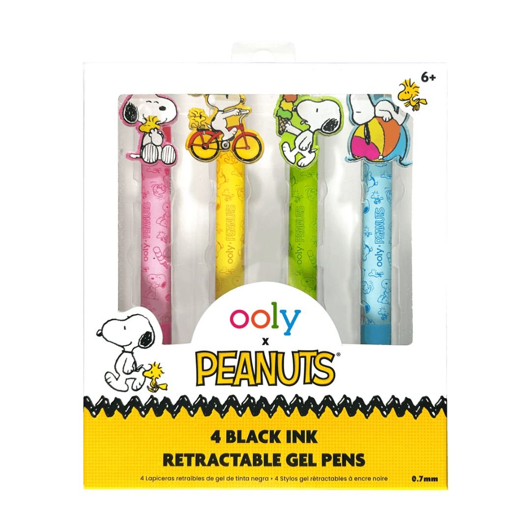 Ooly x Peanuts: Black Ink Retractable Gel Pens Set of 4 - Ooly