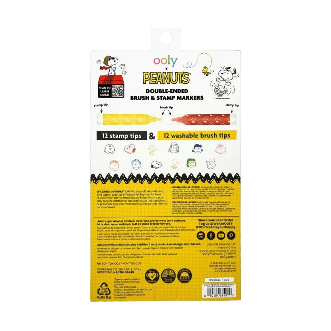 Ooly x Peanuts: Double - Ended Brush & Stamp Markers - Ooly