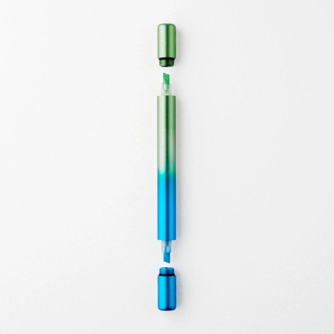 Ori - Refillable Highlighter Pen - Green & Blue - Tom's Studio