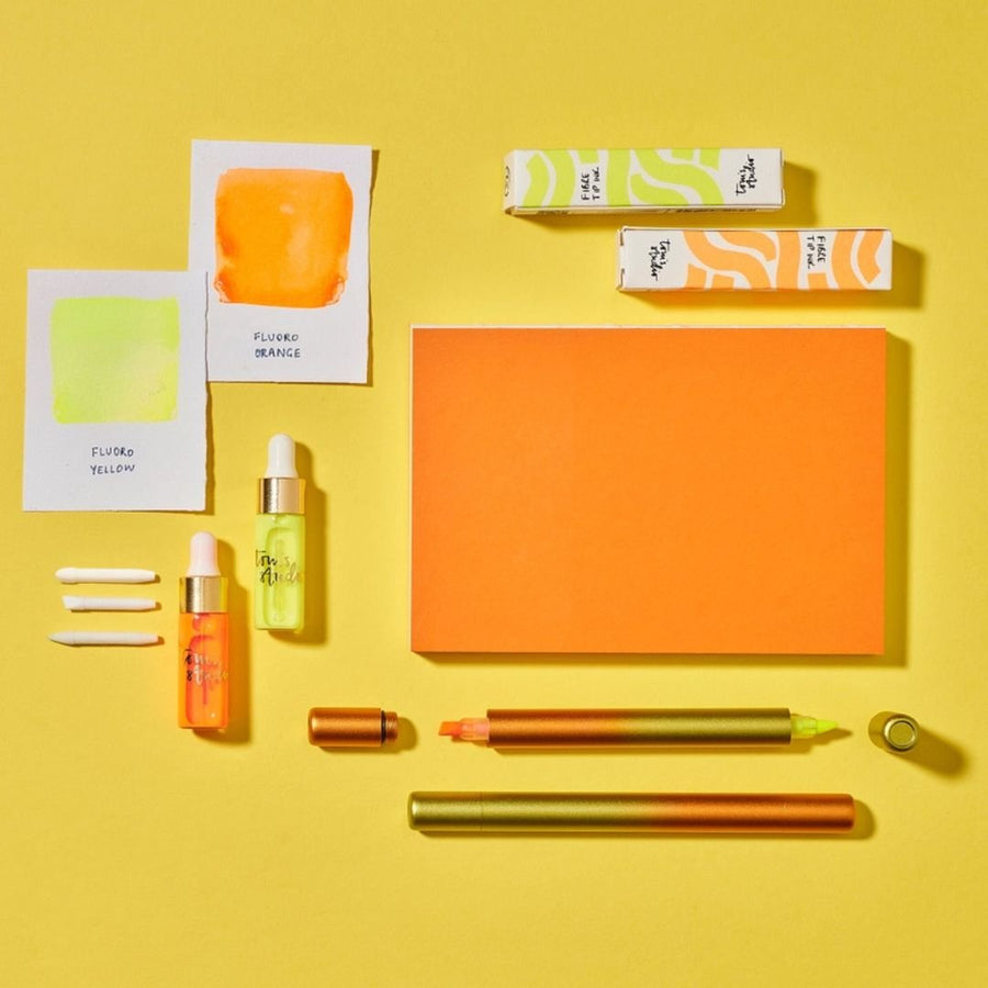 Ori - Refillable Highlighter Pen - Yellow & Orange - Tom's Studio