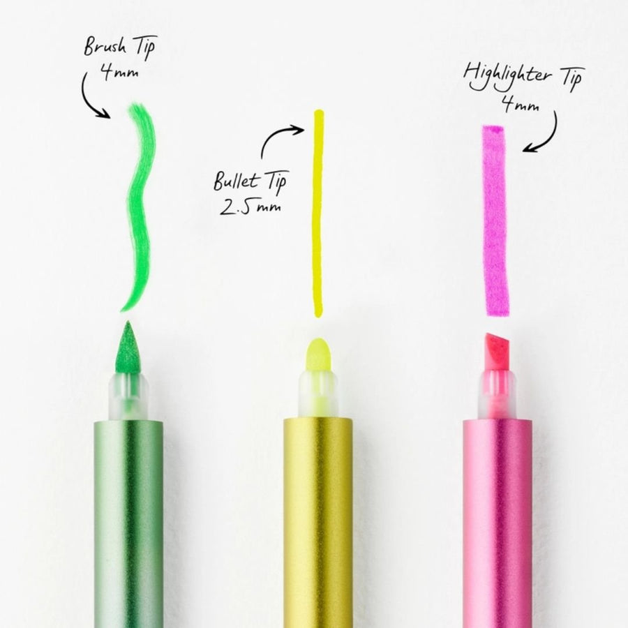 Ori - Refillable Highlighter Pens - Set of 3 - Tom's Studio
