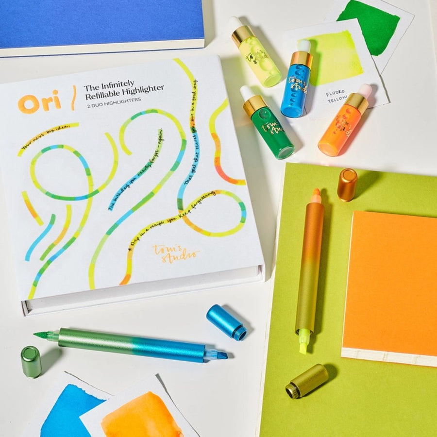 Ori - Refillable Highlighter Pens - Set of 3 - Tom's Studio